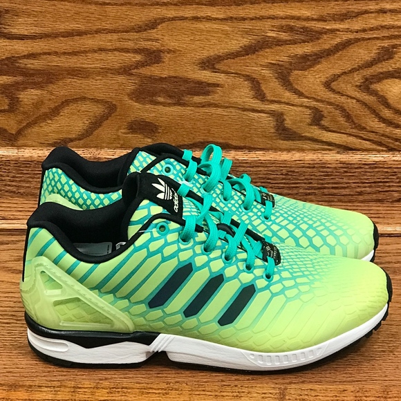 πAdidas ZX Flux Xeno Torsion Green White Shoes - Picture 3 of 8
